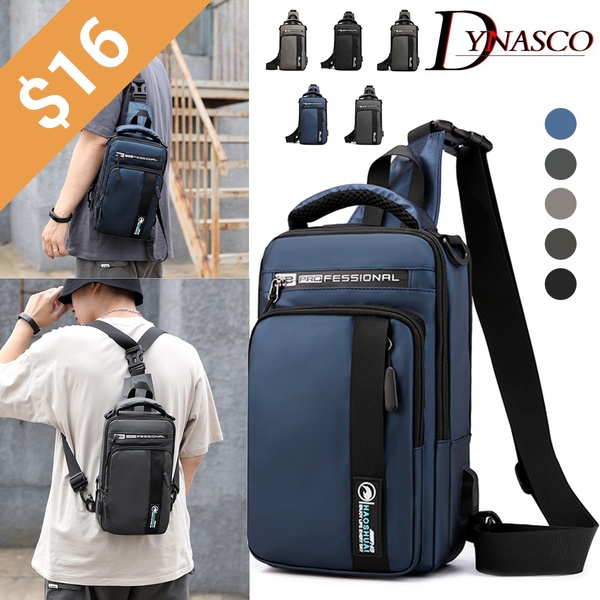 Nylon Crossbody Bag Travel Shoulder Bag Men Small Backpack Messenger Chest  Bag