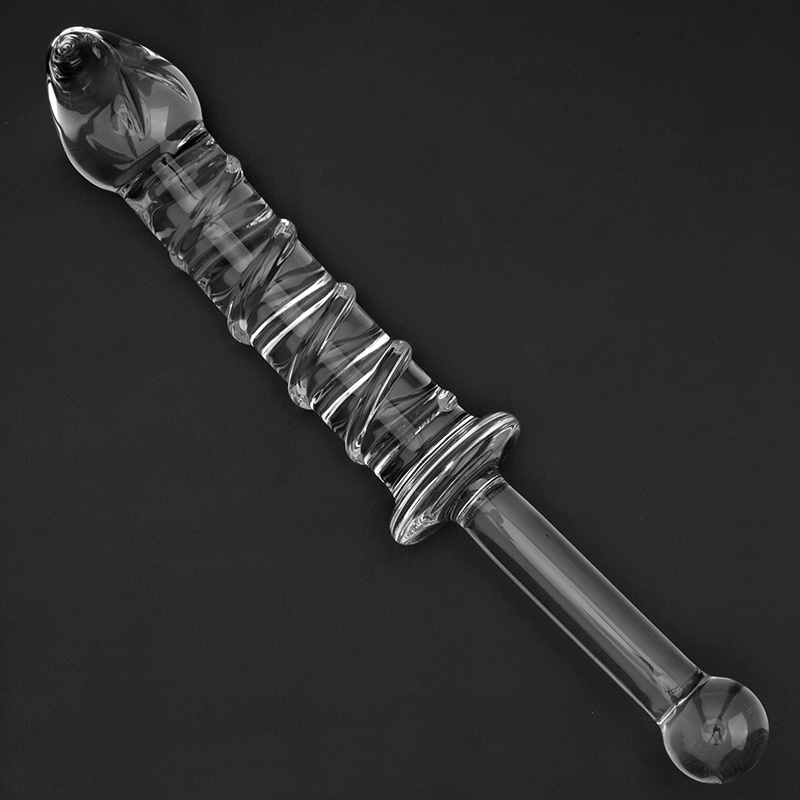 Glass Dildo, 9.5'' Transparent Glass Adult Sex Toys for Woman