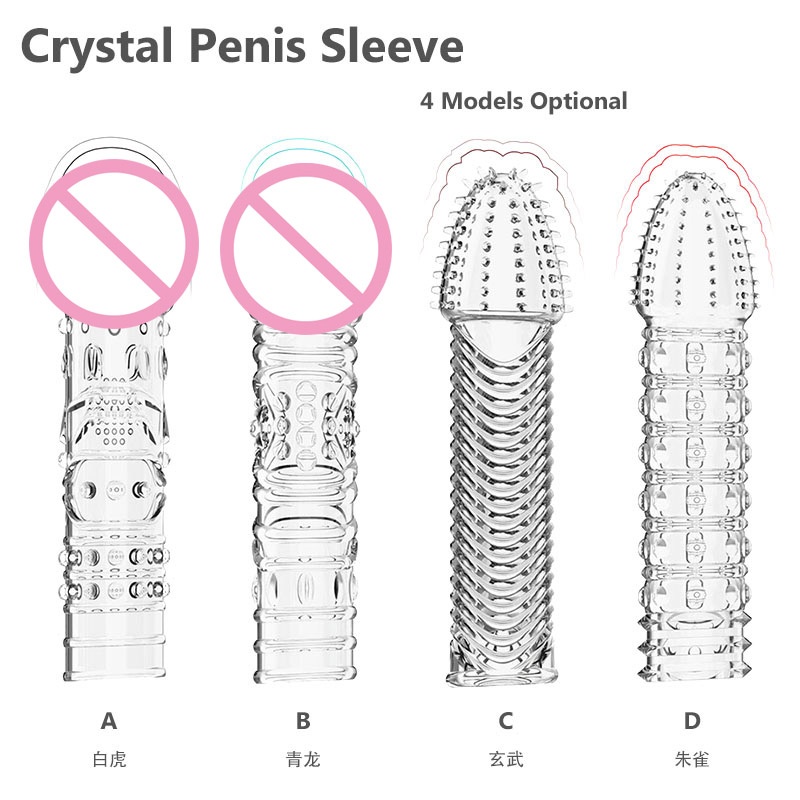 1PC dildo Enlargement, dildo Sleeve, Sex Products, dildo Extender 4 Models Optional Sex Toys for Men