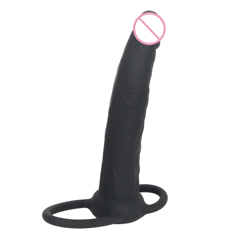 Double Penetration Dildo Sex Toys for Women Black Anal Butt Plug 5.5'' Penis Wearable