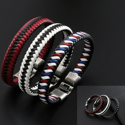 Woven Leather Bracel...