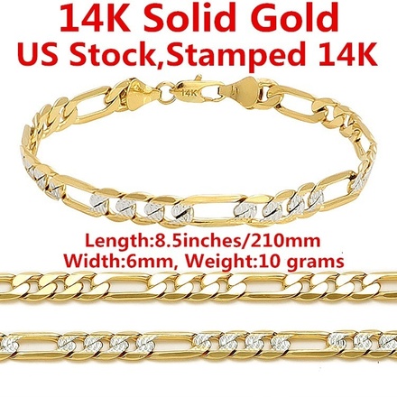 14K Solid Yellow Whi...