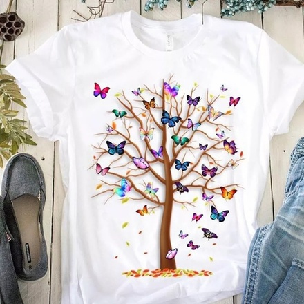 Woman Butterfly Tree...