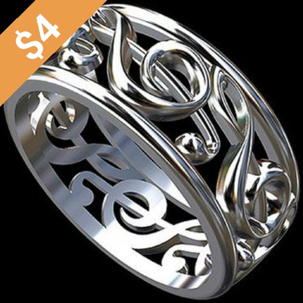 Treble number wedding ring, note wedding ring, music symbol gold ring, eternal male and female universal ring, filament ring music enthusiast Git 7.7