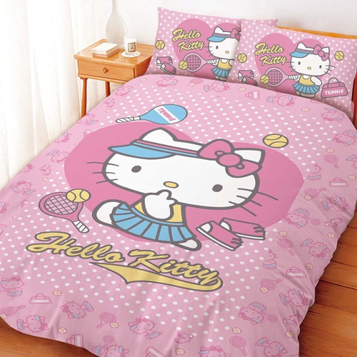 Hello Kitty Double Quilt 59 X 70 Tennis Girl Pink Sanrio Wish