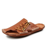 Wish | New 2015 men sandals Genuine Leather Men flip flopS fashion ...