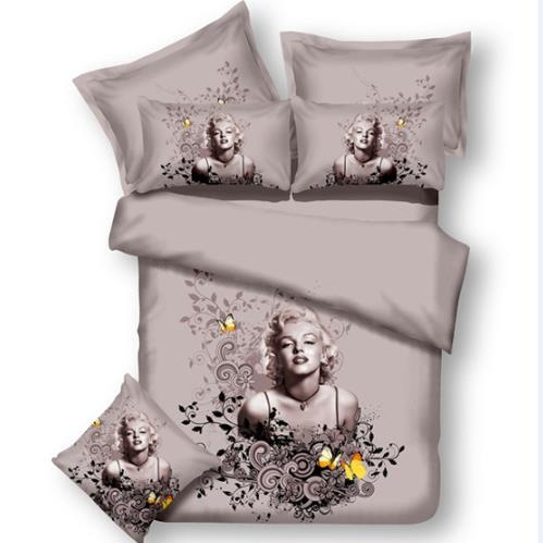 Sexy Marilyn Monroe And Butterflies Print 4 Piece 3d Bedding Sets