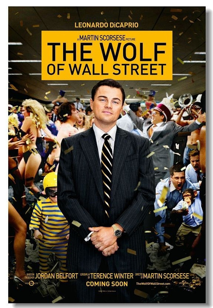The Wolf of Wall Street Leonardo DiCaprio Movie Poster Home deco ...