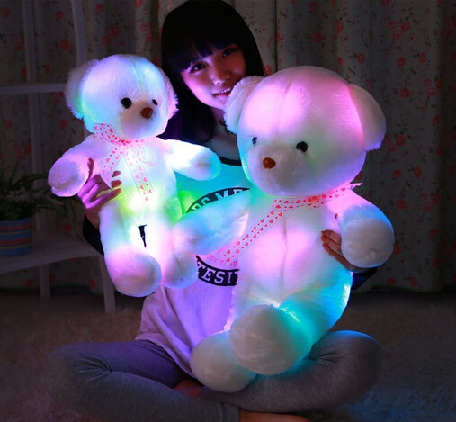LED Light Colorful Luminous Stuffed Teddy Bear Plush Doll Toys GIFT 30cm