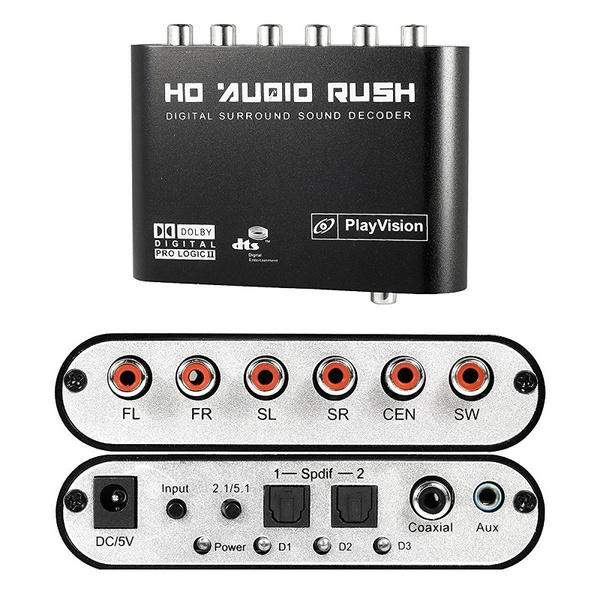 5.1 Audio Gear Digital to Analog Surround Sound Rush Decoder Converter HD