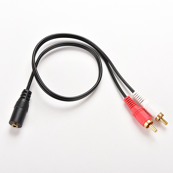 3.5mm 1//8/" Stereo Female to 2 Male RCA Jack Adapter AUX Audio Y Cable Splitter