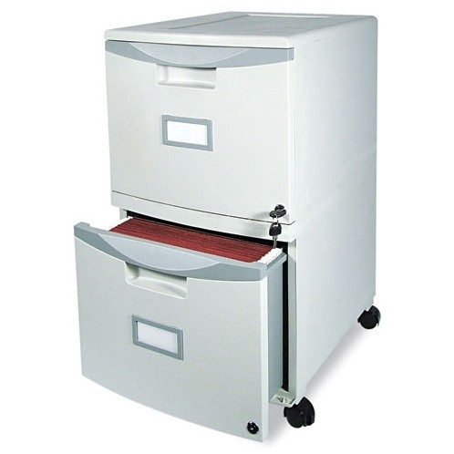 Mobile 2 Drawer File Cabinet With Locking Casters And Label