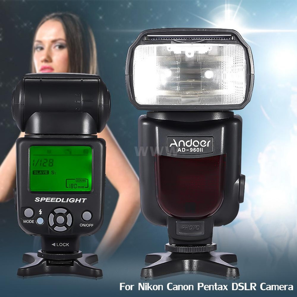 Andoer/® AD-960II Universal LCD Display On-camera Speedlite Flash GN54 for Nikon Canon Pentax DSLR Camera