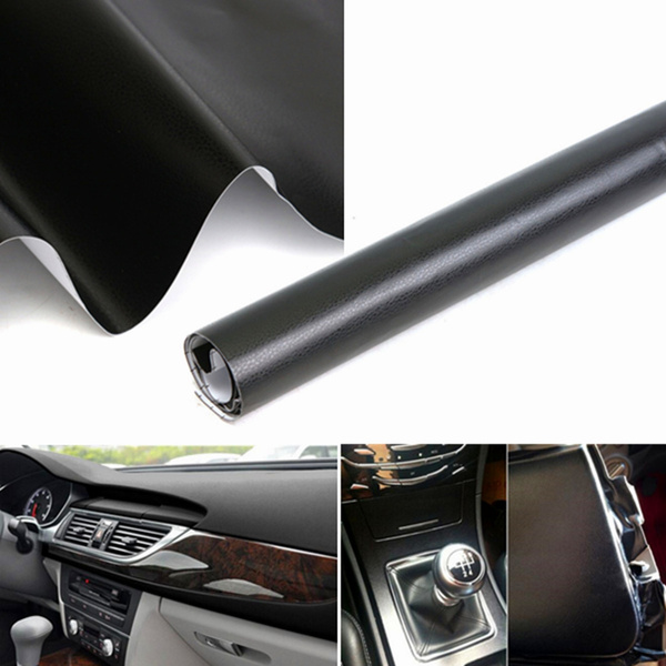 Roll Of 3d Black Leather Texture Sheet Car Auto Interior Trim Vinyl Film Wrap Sticker