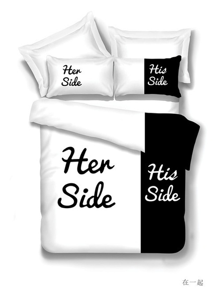Her Side His Side Bedding Sets Queen King Size Double Bed