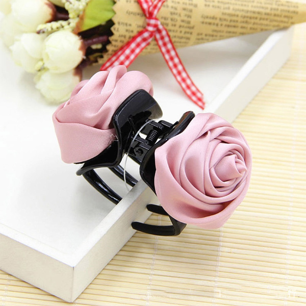 Charm Korean Chiffon Rose Bow Hair Claw Clip Clips Gorgeous Hair Accessories Hot