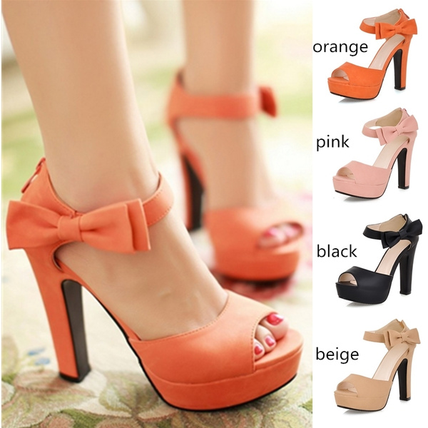 New Women Ladies Summer Ankle Strap Peep Toe Sandals Court Shoes High Heel Shoes
