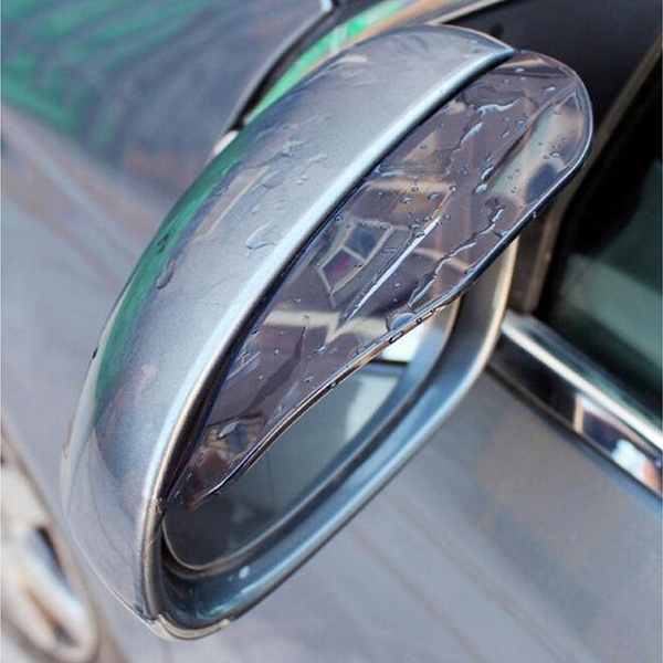 2 pcs  Black Car Rearview Mirror Rain Water Rainproof Eyebrow Cover Side Shield