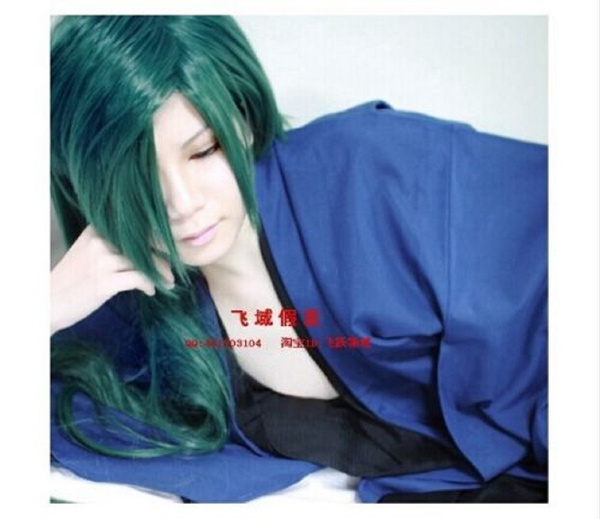 Jae-Ha  Akatsuki no Yona Cosplay Wig Green Dragon Cos Prop Short hairstyle 100cm