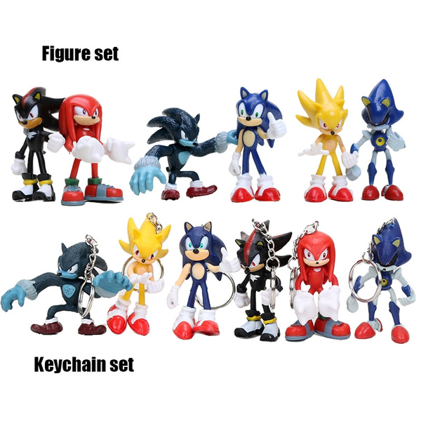 Sonic The Hedgehog knuckles Character Display Figures 6 pcs Toy 