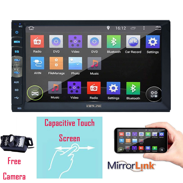 7/" 2 Din HD 1080P Touch Screen Car FM//MP5 Player Bluetooth Stereo Radio In-Dash