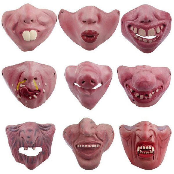 Funny Horrible Scary Mask Party Clown Latex Mask Cosplay Half Face