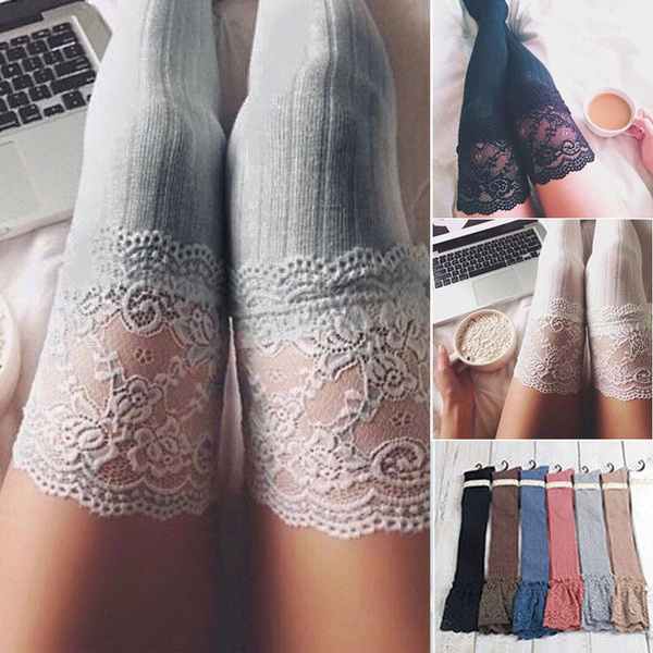 New Women Winter Warm Cable Knit Over knee Long Boot Thigh-High Socks Leggings~