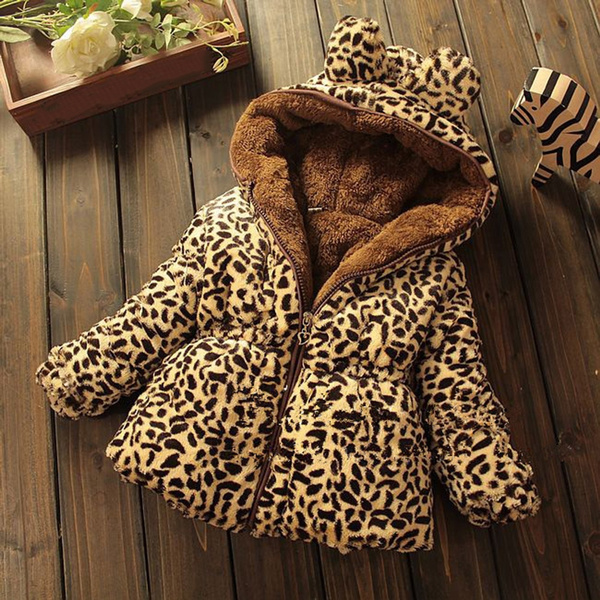 girls leopard print coat