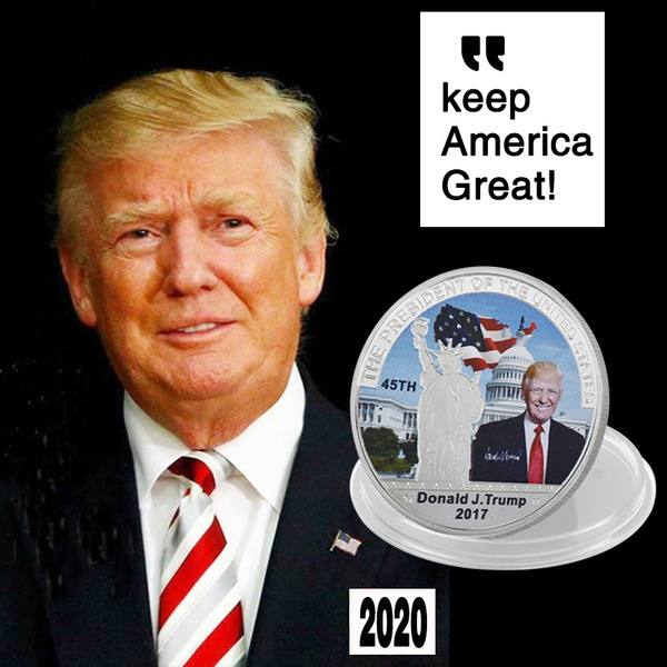 45Th US President Donald Trump Silver Commemorative Coin Liberty White House