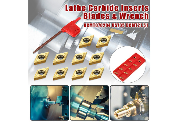 10pcs DCMT070204 Carbide Inserts DCMT070204 Carbide Cutter Turning Tool Holder