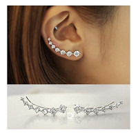 Wish | Fashion Women Crystal Ear Cuffs Hoop Climber S925 Sterling ...