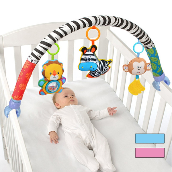 Kid Baby's Crib Cot Pram Bed Hanging Soft Plush Toy Rabbit Bear Bell& Music US 