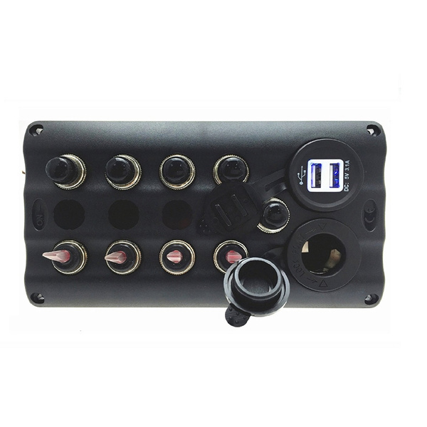 12V-24V 4 gang Waterproof  Switch Panel With Power Socket And USB  Marine Boat