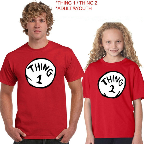 Dr Seuss Thing 1 or Thing 2 Adult Red T-shirt