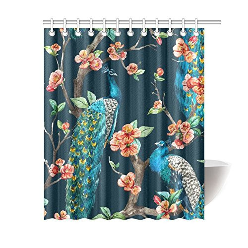 Royal Peacock Waterproof Shower Curtain 