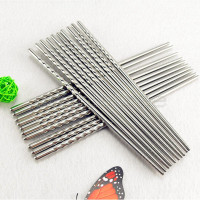 Wish | Chopsticks 5 Pair Metal Reusable Korean Chinese Stainless Steel ...