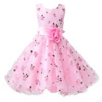 Wish | New Girls Cotton Sleeveless Princess Dress with Flower for ...