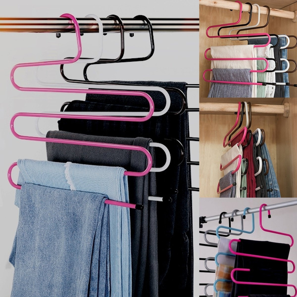 Fashion Pants Hanger Trousers Organizer Hanging Clothes Rack