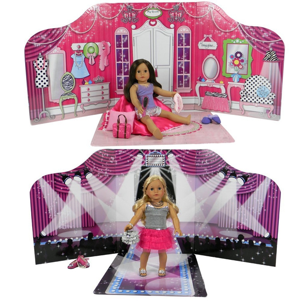 18 Doll Play Scene Backdrop By Sophia S Serves As A Doll House
