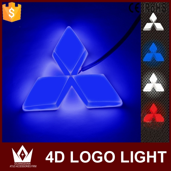 4D LED Car Tail Logo Blue Light for Mitsubishi Outland Lancer Auto Badge Light