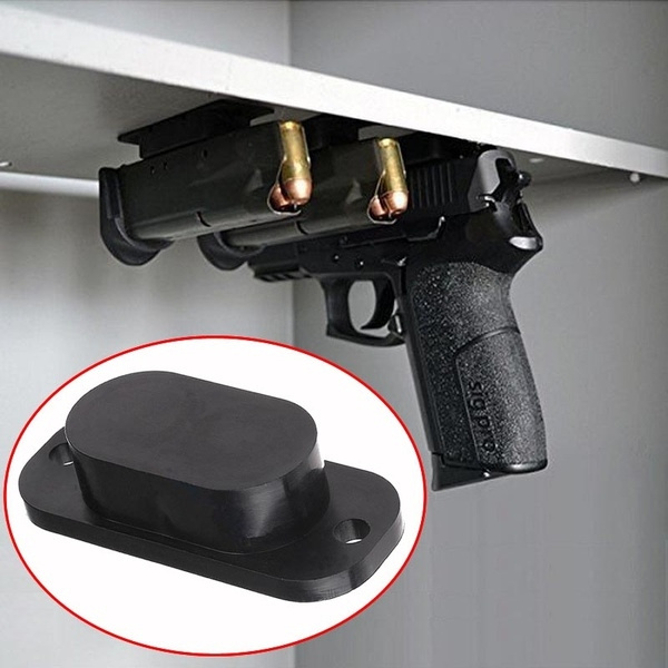 Concealed Hand Gun Pistol Holster Holder w/ Mag Pouch Under Desk Table Door Bed