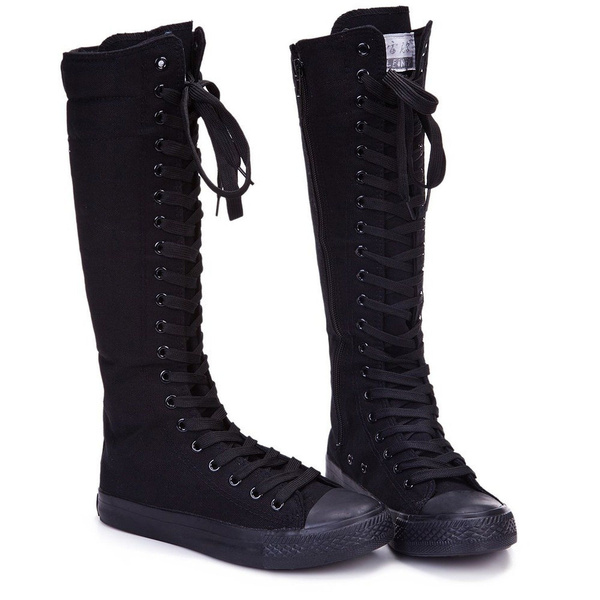 black canvas boots womens