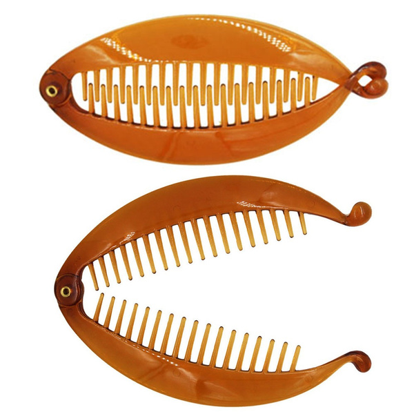 Lady Girl Banana Hair Clip Plastic Fish Folder Hairpin Ponytail Holder Comb