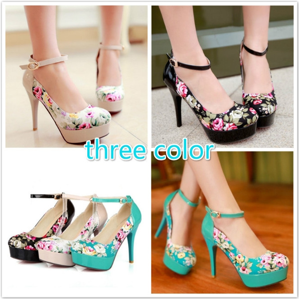 flower print heels