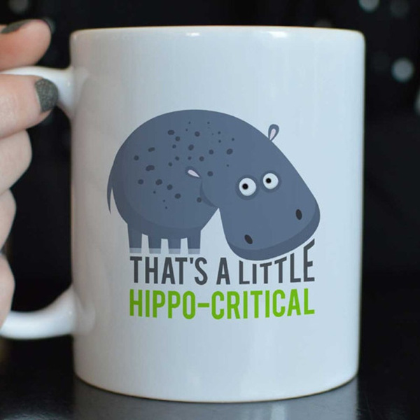 Hippo Mug//Hippo critical//Funny Coffee Mug//Hippopotamus//Unique Mug//Cute Coffee Cup//Office Gift//Hippo Cup//Hippo Gift//Funny Hippo Mug//Fun Gift