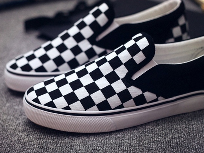 Checkerboard Men And Women Canvas Shoes Fashion Lazy Shoes Brand Casual ...