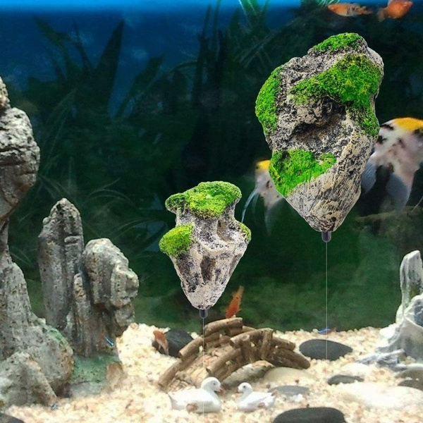 Floating Rock Suspended Stone Aquarium Fish Tank Underwater-Decor Landsca FAST
