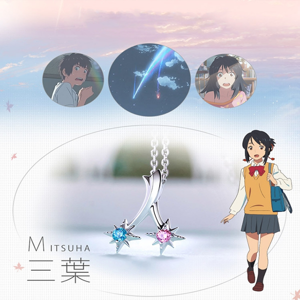 Anime Your Name Miyamizu Mitsuha Star Necklace Silver Christmas Gift