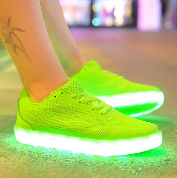 neon color tennis shoes