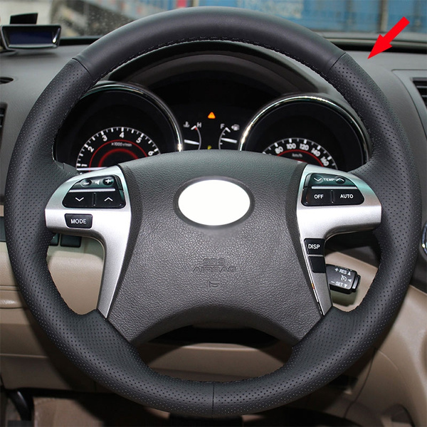 Diy Genuine Leather Steering Wheel Cover For 2008 2009 2010 2012 2013 Toyota Highlander For 2007 2011 Camry For 2011 2014 Hilux Black Leather With